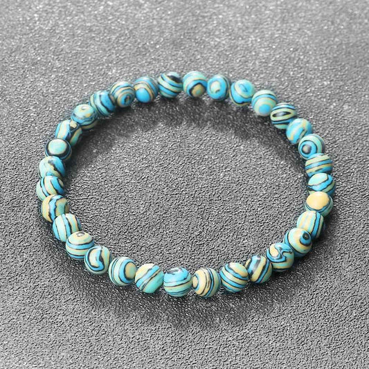 Clarissa - Blauer Malachit Naturstein Armbänder