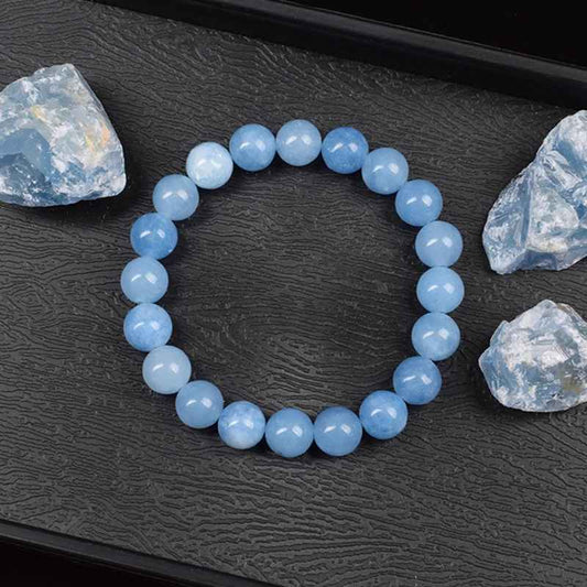 Corine - Natürliche Aquamarin-Quarz-Perlen Armbänder